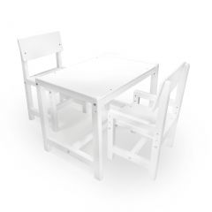 Детский растущий комплект стол и два стула  Я САМ "Лофт" (Белый, Белый) в Верхней Салде - verhnyaya-salda.mebel24.online | фото 2