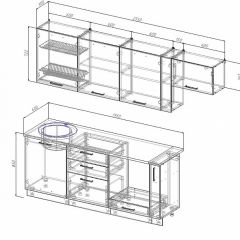 Кухонный гарнитур Лофт 2550 (Стол. 26мм) в Верхней Салде - verhnyaya-salda.mebel24.online | фото 2