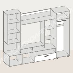 Гостиная Аллегро вариант-3 (Венге/Белфорт) в Верхней Салде - verhnyaya-salda.mebel24.online | фото 3