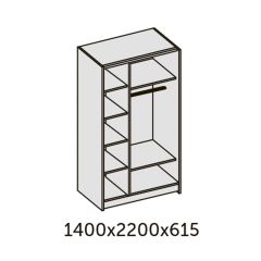 ИННЭС-5 Шкаф-купе 2-х дв. 1400 (1дв. Ф1 - бодега белая, 1дв. Ф2 - зеркало) в Верхней Салде - verhnyaya-salda.mebel24.online | фото 2