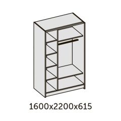 ИННЭС-5 Шкаф-купе 2-х дв. 1600 (2дв. Ф1 - венге) в Верхней Салде - verhnyaya-salda.mebel24.online | фото 2