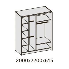 ИННЭС-5 Шкаф-купе 2-х дв. 2000 (2 дв. Ф3 - венге вст. экокожа корич) в Верхней Салде - verhnyaya-salda.mebel24.online | фото 2