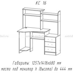 Компьютерный стол №16 (Анкор темныйанкор темный) в Верхней Салде - verhnyaya-salda.mebel24.online | фото 1