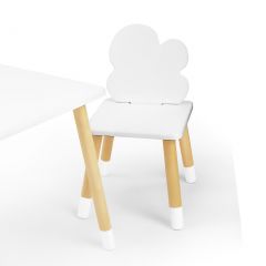 Комплект детской мебели стол и два стула Облачко (Белый/Белый/Береза) в Верхней Салде - verhnyaya-salda.mebel24.online | фото