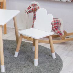 Комплект детской мебели стол и два стула Облачко (Белый/Белый/Береза) в Верхней Салде - verhnyaya-salda.mebel24.online | фото 3