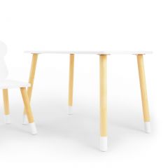 Комплект детской мебели стол и стул Корона (Белый/Белый/Береза) в Верхней Салде - verhnyaya-salda.mebel24.online | фото 2