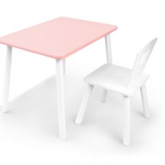 Комплект детской мебели стол и стул Корона (Розовый/Белый/Белый) в Верхней Салде - verhnyaya-salda.mebel24.online | фото 2