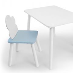 Комплект детской мебели стол и стул Облачко (Белый/Голубой/Белый) в Верхней Салде - verhnyaya-salda.mebel24.online | фото 1