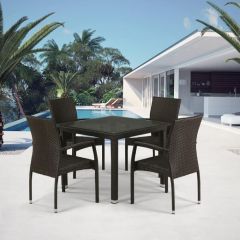 Комплект плетеной мебели T257A/YC379A-W53 Brown (4+1) + подушки на стульях в Верхней Салде - verhnyaya-salda.mebel24.online | фото 1