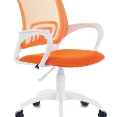 Кресло BRABIX "Fly MG-396W", пластик белый, сетка, оранжевое, 532401, MG-396W_532401 в Верхней Салде - verhnyaya-salda.mebel24.online | фото 1