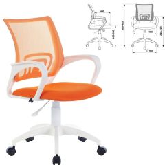 Кресло BRABIX "Fly MG-396W", пластик белый, сетка, оранжевое, 532401, MG-396W_532401 в Верхней Салде - verhnyaya-salda.mebel24.online | фото 2