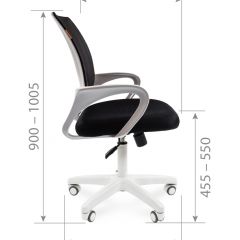 Кресло для оператора CHAIRMAN 696 white (ткань TW-19/сетка TW-69) в Верхней Салде - verhnyaya-salda.mebel24.online | фото 4