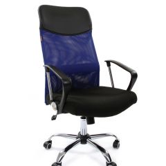 Кресло для руководителя CHAIRMAN 610 N (15-21 черный/сетка синий) в Верхней Салде - verhnyaya-salda.mebel24.online | фото