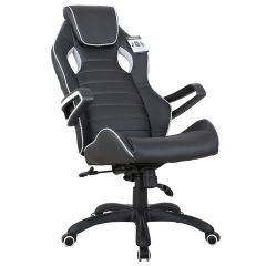 Кресло компьютерное BRABIX Techno Pro GM-003 (экокожа черное/серое, вставки серые) 531814 в Верхней Салде - verhnyaya-salda.mebel24.online | фото 4