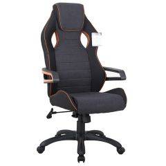 Кресло компьютерное BRABIX Techno Pro GM-003 (ткань черное/серое, вставки оранжевые) 531813 в Верхней Салде - verhnyaya-salda.mebel24.online | фото 1