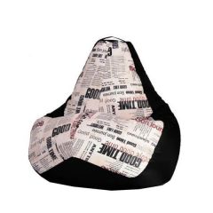 Кресло-мешок XL Газета-Black в Верхней Салде - verhnyaya-salda.mebel24.online | фото
