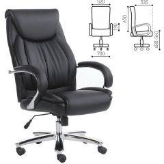 Кресло офисное BRABIX "Advance EX-575" (хром/экокожа/черное) 531825 в Верхней Салде - verhnyaya-salda.mebel24.online | фото