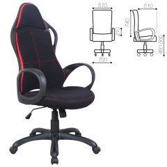 Кресло офисное BRABIX PREMIUM "Force EX-516" (ткань черное/вставки красные) 531571 в Верхней Салде - verhnyaya-salda.mebel24.online | фото