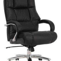 Кресло офисное BRABIX PREMIUM "Bomer HD-007" (рециклированная кожа, хром, черное) 531939 в Верхней Салде - verhnyaya-salda.mebel24.online | фото
