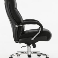 Кресло офисное BRABIX PREMIUM "Bomer HD-007" (рециклированная кожа, хром, черное) 531939 в Верхней Салде - verhnyaya-salda.mebel24.online | фото 3