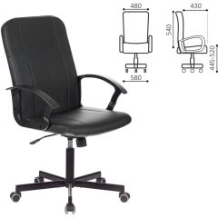 Кресло офисное BRABIX "Simple EX-521" (экокожа, черное) 532103 в Верхней Салде - verhnyaya-salda.mebel24.online | фото 2