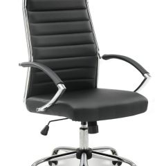 Кресло офисное BRABIX "Style EX-528", экокожа, хром, черное, 531947 в Верхней Салде - verhnyaya-salda.mebel24.online | фото