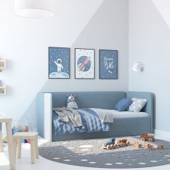 Кровать-диван Leonardo 160*70 (Голубой) + боковина в Верхней Салде - verhnyaya-salda.mebel24.online | фото 5