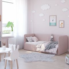 Кровать-диван Leonardo 160*70 (Розовый) + боковина в Верхней Салде - verhnyaya-salda.mebel24.online | фото 5