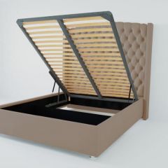 Кровать Берлин ЛЮКС с ПМ 1200 (велюр серый) в Верхней Салде - verhnyaya-salda.mebel24.online | фото 2