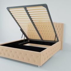 Кровать Нягань с ПМ 2000 (экокожа бежевая) в Верхней Салде - verhnyaya-salda.mebel24.online | фото