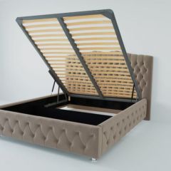 Кровать Нягань с ПМ 1200 (велюр серый) в Верхней Салде - verhnyaya-salda.mebel24.online | фото 2