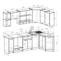 Кухонный гарнитур Лариса прайм 5 2300х1500 мм в Верхней Салде - verhnyaya-salda.mebel24.online | фото 2