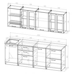 Кухонный гарнитур Лоретта компакт 2200 мм в Верхней Салде - verhnyaya-salda.mebel24.online | фото 2