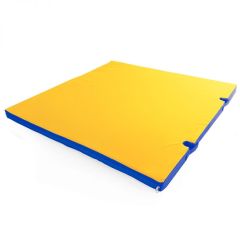 Мат гимнастический 1х1х0,05м с вырезом под стойки цв. синий-желтый в Верхней Салде - verhnyaya-salda.mebel24.online | фото 1