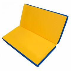Мат гимнастический 1х1х0,1м складной цв. синий-желтый в Верхней Салде - verhnyaya-salda.mebel24.online | фото 1
