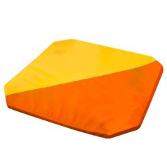 Мат гимнастический 1,3x1,3x0,05м складной скошенные углы цв.оранжевый-желтый в Верхней Салде - verhnyaya-salda.mebel24.online | фото 1