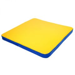 Мат гимнастический 1,36х1,36х0,08м складной закругленные углы цв. синий-желтый (для ДСК Игрунок) в Верхней Салде - verhnyaya-salda.mebel24.online | фото 1