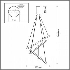 Подвесная люстра Odeon Light Cometa 3860/48L в Верхней Салде - verhnyaya-salda.mebel24.online | фото 6