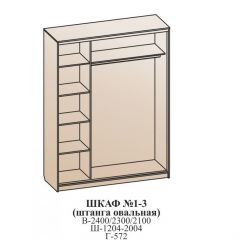 Шкаф №1 1.2-2 Оптима 2400х1204х572 (фасад 2 ЛДСП) в Верхней Салде - verhnyaya-salda.mebel24.online | фото 6