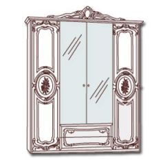 Шкаф 4-х дверный с зеркалами (01.144) Роза (могано) в Верхней Салде - verhnyaya-salda.mebel24.online | фото 3