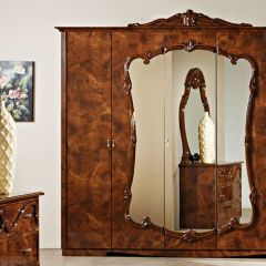 Шкаф 5-и дверный с зеркалами (20.145) Тициана (орех) в Верхней Салде - verhnyaya-salda.mebel24.online | фото 2