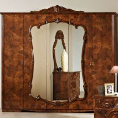 Шкаф 5-и дверный с зеркалами (20.145) Тициана (орех) в Верхней Салде - verhnyaya-salda.mebel24.online | фото