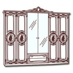 Шкаф 6-и дверный с зеркалами (01.146) Роза (могано) в Верхней Салде - verhnyaya-salda.mebel24.online | фото 4