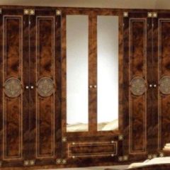 Шкаф 6-и дверный с зеркалами (02.146) Рома (орех) в Верхней Салде - verhnyaya-salda.mebel24.online | фото