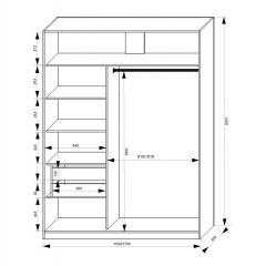 Шкаф-купе 1500 серии NEW CLASSIC K3+K3+B2+PL1 (2 ящика+1 штанга) профиль «Капучино» в Верхней Салде - verhnyaya-salda.mebel24.online | фото 3