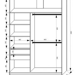 Шкаф-купе 1600 серии SOFT D8+D2+B2+PL4 (2 ящика+F обр.штанга) профиль «Графит» в Верхней Салде - verhnyaya-salda.mebel24.online | фото 2