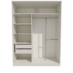 Шкаф-купе 1700 серии NEW CLASSIC K4+K4+B2+PL4 (2 ящика+F обр. штанга) профиль «Капучино» в Верхней Салде - verhnyaya-salda.mebel24.online | фото 2