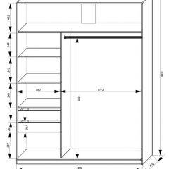 Шкаф-купе 1800 серии SOFT D1+D3+B2+PL1 (2 ящика+1штанга) профиль «Графит» в Верхней Салде - verhnyaya-salda.mebel24.online | фото 3