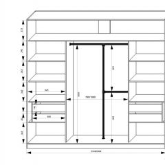 Шкаф-купе 2150 серии NEW CLASSIC K4+K4+K4+B22+PL4(по 2 ящика лев/прав+F обр.штанга) профиль «Капучино» в Верхней Салде - verhnyaya-salda.mebel24.online | фото 3