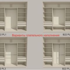 Шкаф-купе 2400 серии SOFT D7+D3+D3+B22+PL4 (по 2 ящика лев/прав+2штанги) профиль «Капучино» в Верхней Салде - verhnyaya-salda.mebel24.online | фото 6